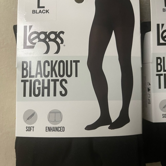 2 L'eggs Blackout Tights Medium and Large - Picture 2 of 5